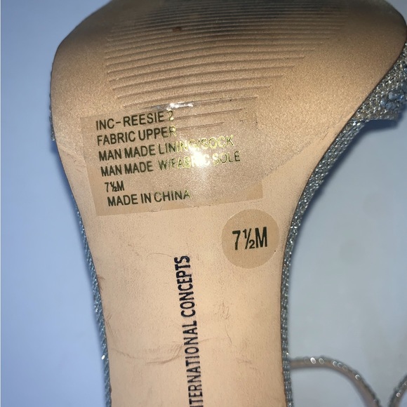 INC International Concepts Women’s High Heel Strappy T-strap Shoes Rhinestone. - Picture 4 of 5